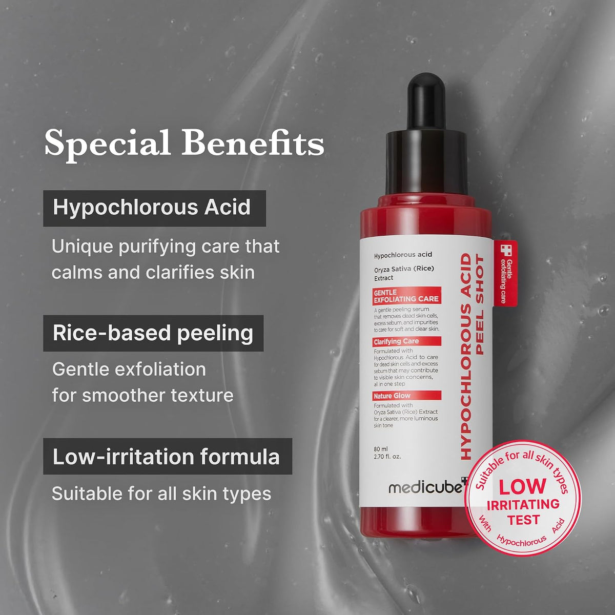 medicube Hypochlorous Acid Peel Shot Duo for - HOCI Facial & Body Peel Shot