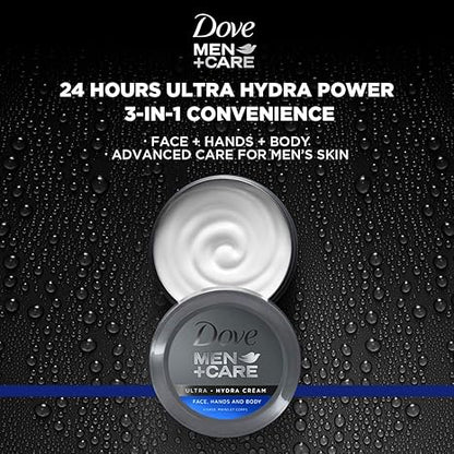 Dove Men+Care Ultra Hydra Cream – Dove Lotion, 3-In-1 Advanced Skin Care for Men, Face Cream, Hand Cream, and Body Lotion for Extremely Dry Skin, All Skin Types, 5.07 Fl Oz (Pack of 6)