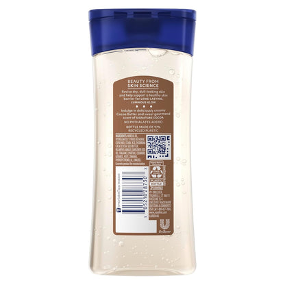 Vaseline Intensive Care Cocoa Radiant Pack of 3 for Glowing Skin Body Gel Oil Made with Pure Cocoa Butter + Replenishing Oils 6.8 fl oz