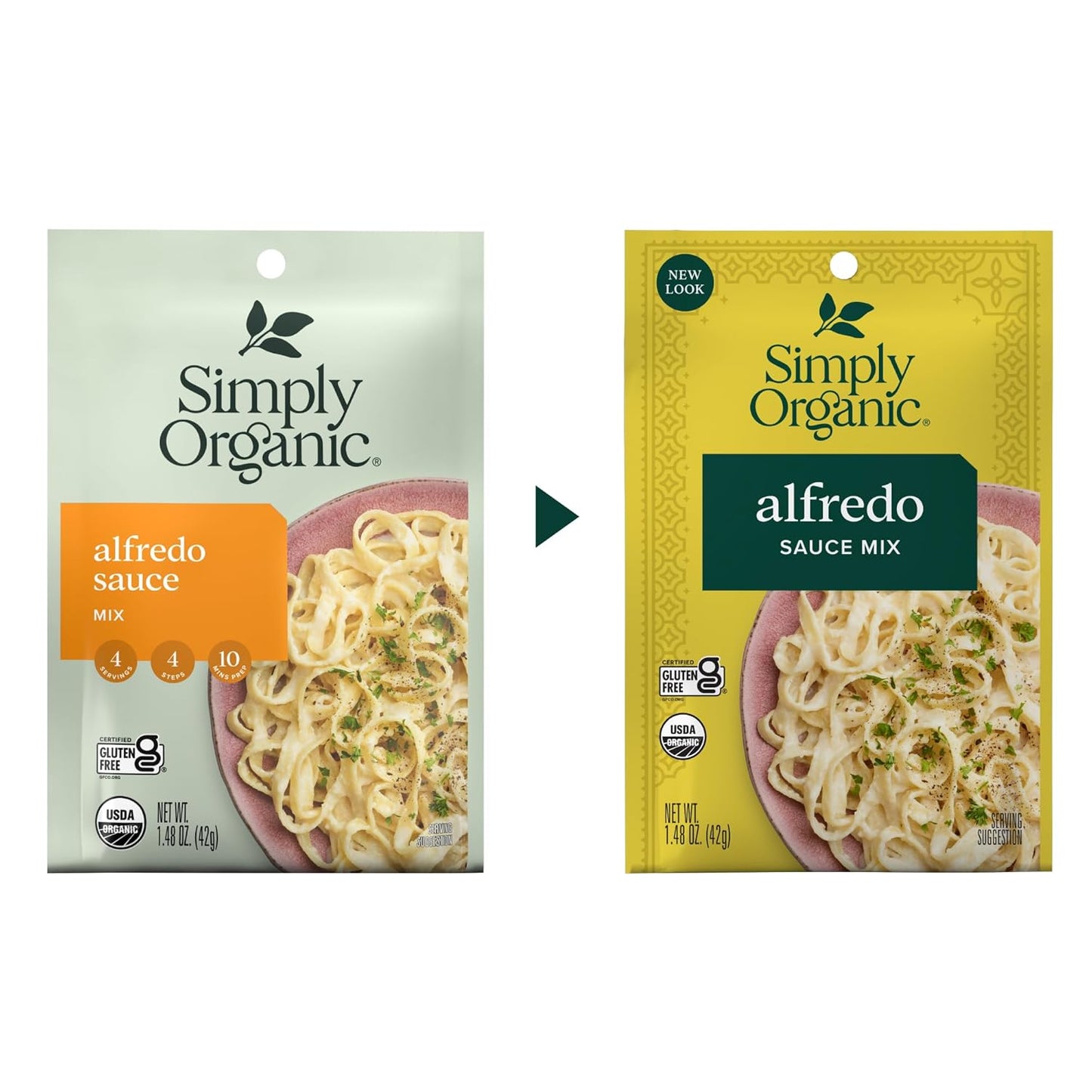 Simply Organic Alfredo Sauce Mix, Certified Organic, Kosher, Mixes Italian | 1.48 Ounce (Pack of 12)
