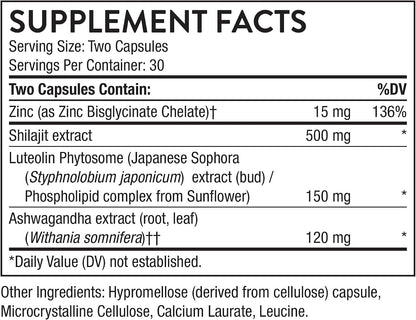 Thorne Advanced Testosterone Support, Men's Health Supplement, 60 Capsules