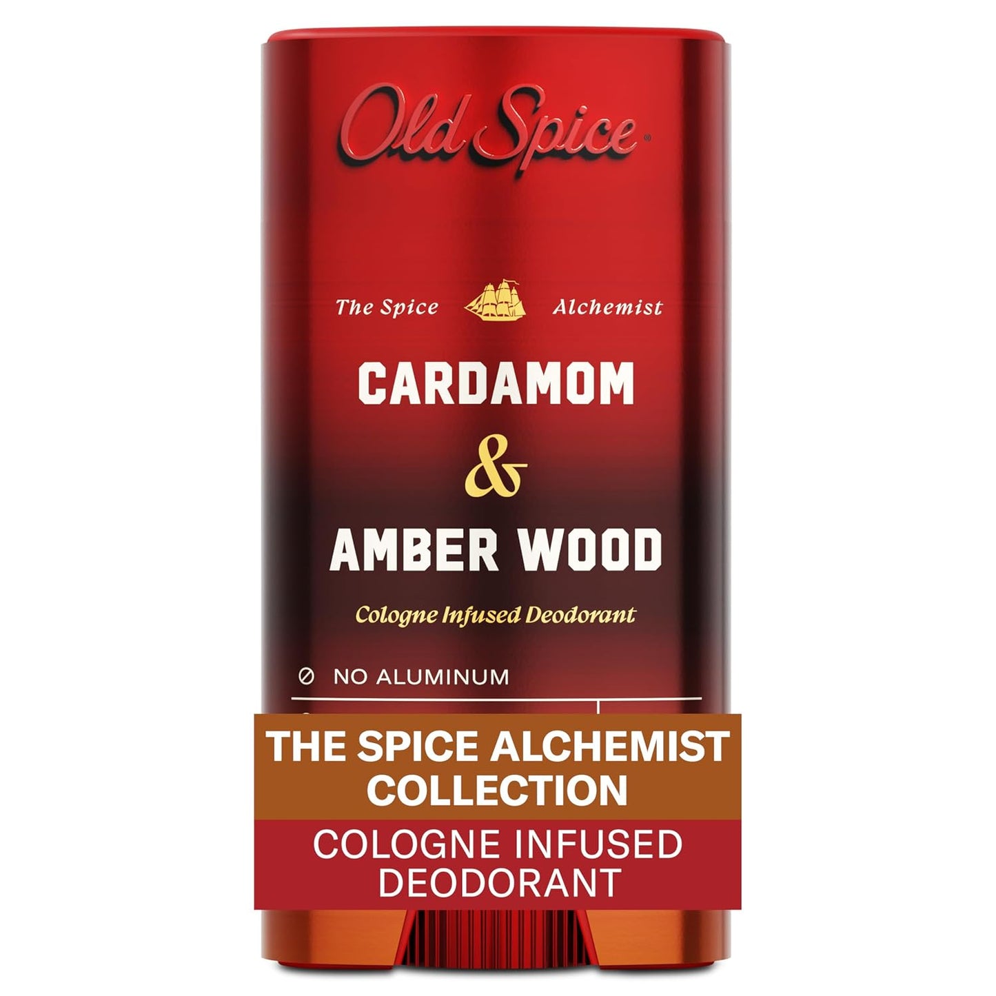 Old Spice Aluminum Free Deodorant for Men, The Spice Alchemist Collection, 24/7 Cologne Infused Scent, No Trade Off Formula, Free of Parabens & Phthalates, Cardamom + Amber Wood Scent, 3.0 oz