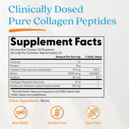 Doctor's BEST Pure Collagen Peptides w/Hyaluronic Acid, 14.8 oz