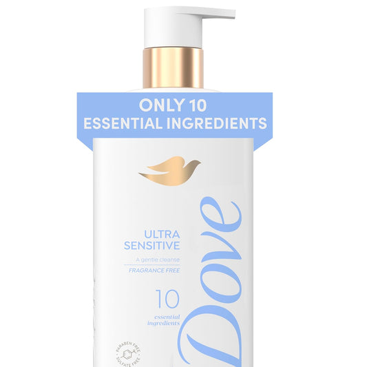 Dove Ultra Sensitive Serum Body Wash Fragrance Free, 18.5 oz I Fragrance-free serum body wash with only 10 essential ingredients for sensitive skin