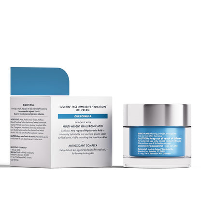 Eucerin Immersive Hydration Replenishing Night Gel Face Cream, 1.7 OZ