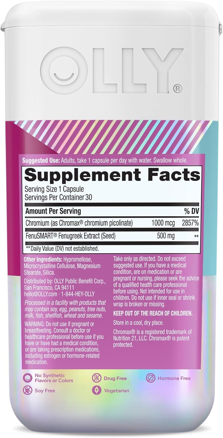 OLLY Balanced Perimenopause, 500 mg FenuSMART Fenugreek Extract - 30 Count