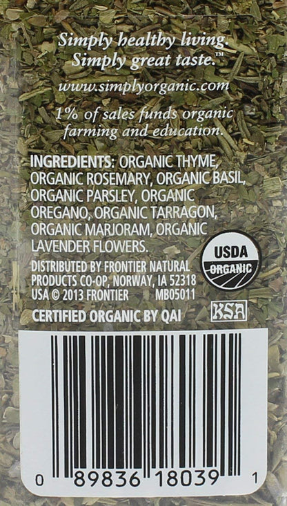 Simply Organic Herbes de Provence - Certified Organic, Kosher 1 Ounce (Pack of 2)