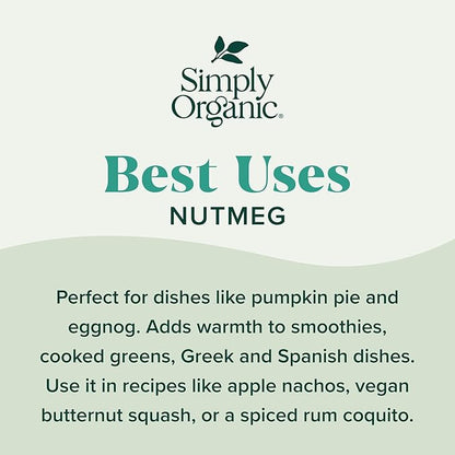 Simply Organic Pure Ground Nutmeg, 2.3 Ounce Jar