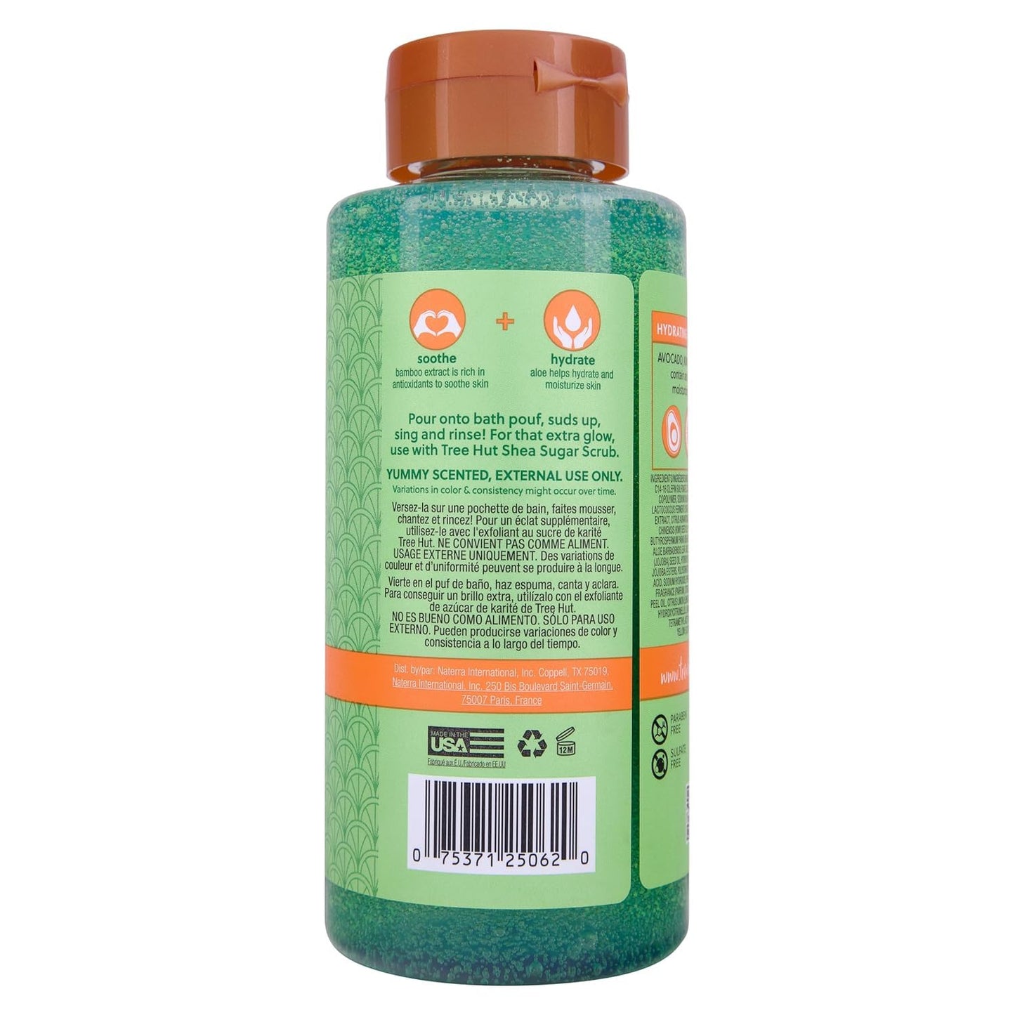 Tree Hut Palm Grove Body Wash, Hydrating & Moisturizing Shower Gel with Shea Butter & Essential Oils, Soft Smooth Glowing Skin, Gentle Cleanser For All Skin Types, Self Care Gifts for Women, 18 Fl Oz