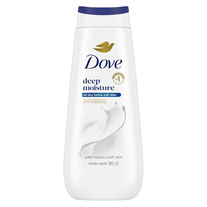 Dove Body Wash Deep Moisture for 24hr Lotion-Soft Skin Moisturizing Skin Cleanser with No Sulfates No Parabens 11 oz