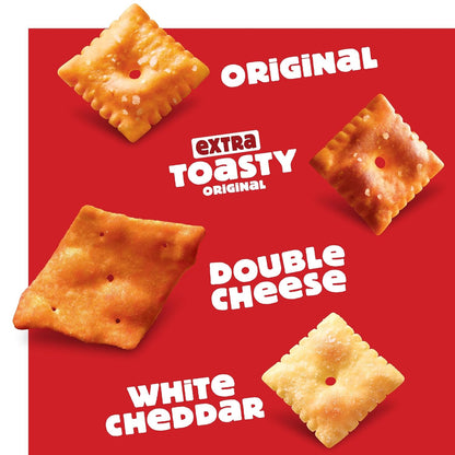 Cheez-It Cheese Crackers, Baked Snack Crackers, Lunch Snacks, Grab n' Go, Variety Pack, 19.1oz Box (20 Packs)