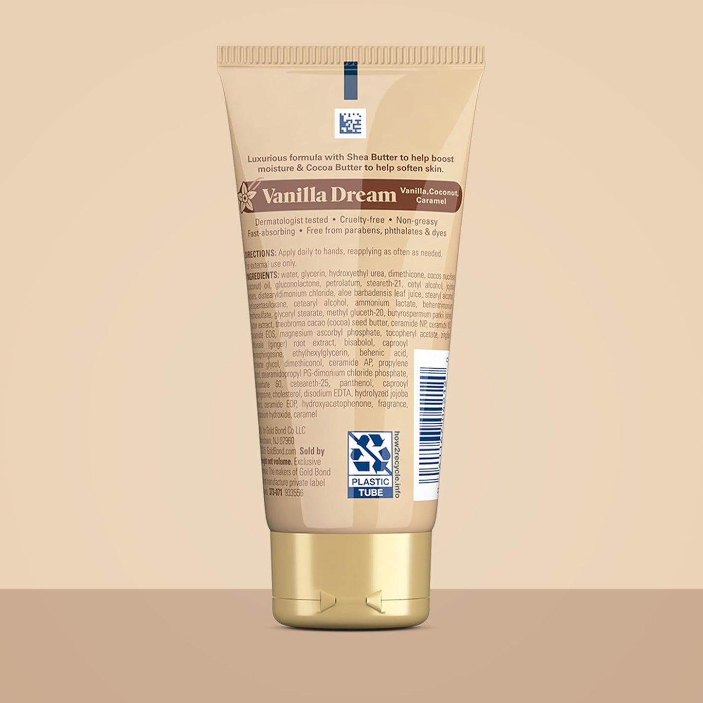 Gold Bond Vanilla Dream Softening Hand Cream Set, Luxurious Everyday Hand Cream with Shea Butter to Help Boost Skin Moisture and Cocoa Butter to Help Soften Skin, Warm Vanilla Dream Scent, 3 oz, 4 pk