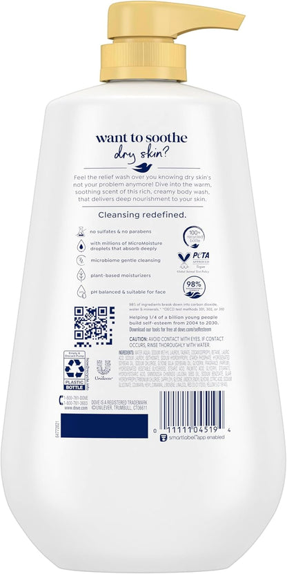 Dove 24hr Lotion Body Wash Dryness Relief with Jojoba Oil, 30.6 oz | Moisturizing body wash with MicroMoisture for dry skin