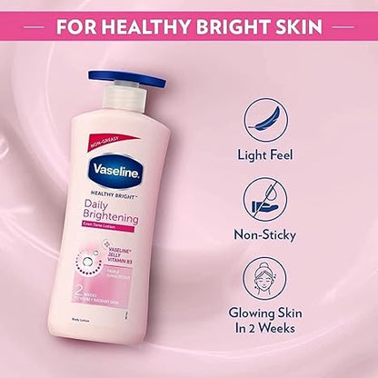 Vaseline Healthy Daily Body Lotion with Vitamin B3, Lightweight Daily Use Moisturizing Lotion – 400 ml (13.53 fl oz)