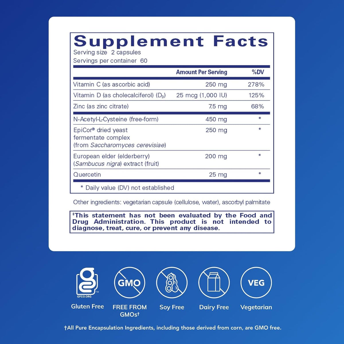 Pure Encapsulations PureDefense with NAC, 120 Capsules
