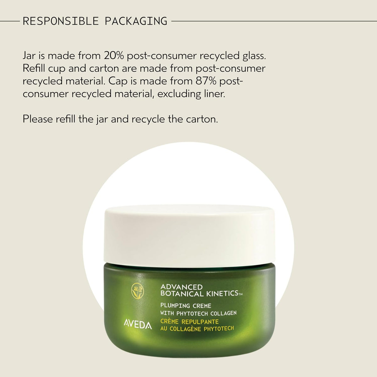 Aveda Advanced Botanical Kinetics Plumping Cream | Firming and visibly reducing wrinkles | Vegan | Full Size | Refillable | 1.7 Fl Oz