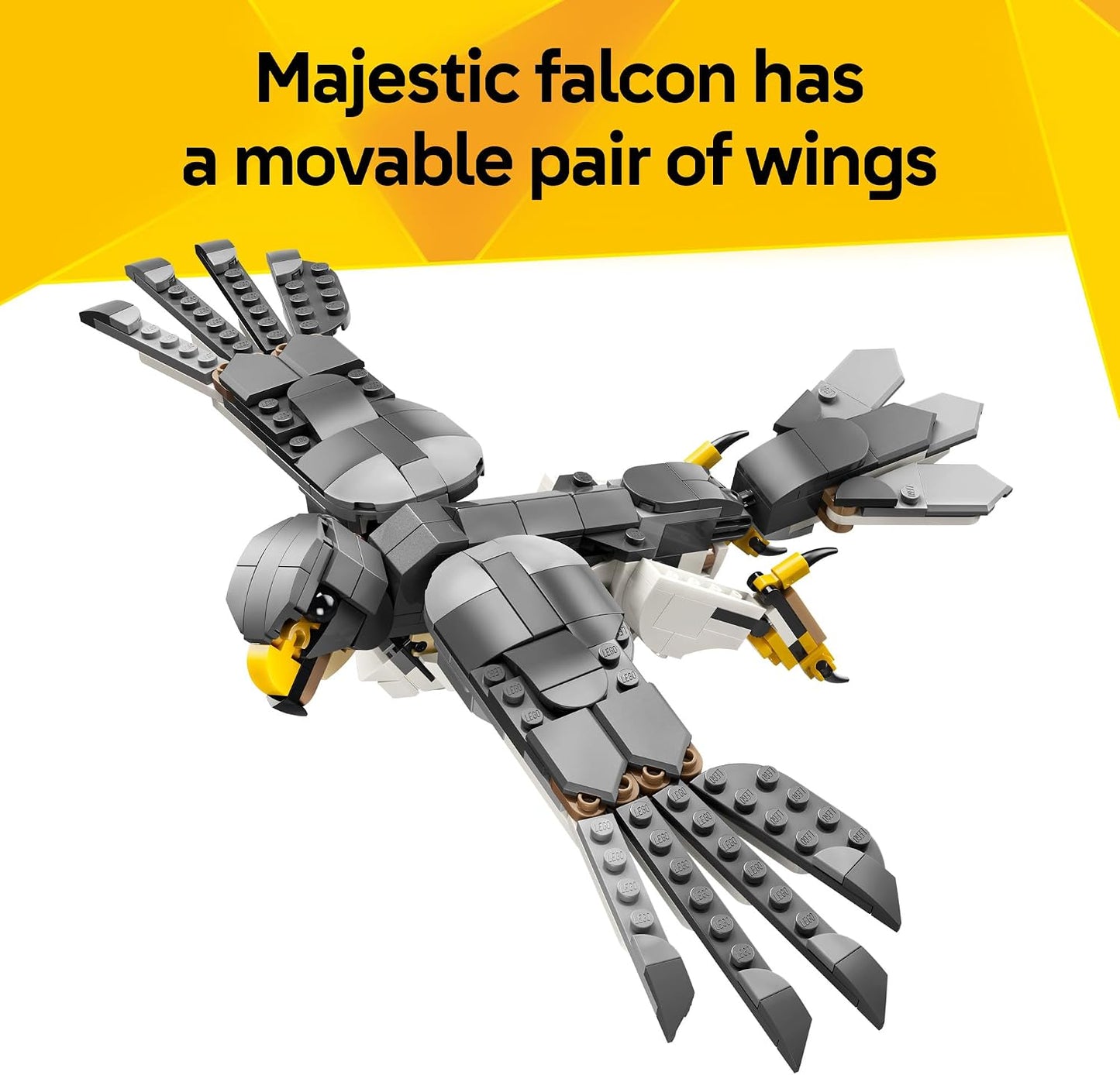 LEGO Creator 3 in 1 Forest Animals: Gray Wolf - Building Toy for Boys & Girls, Ages 8+ - Build a Wolf, Falcon or Raccoon - Gift for Kids' Birthdays - 31393