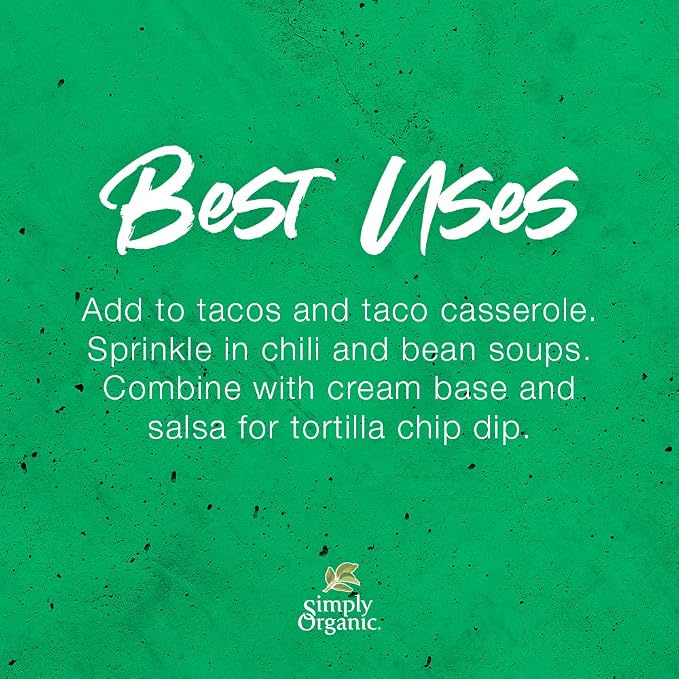 Simply Organic Southwest Taco Seasoning, Certified Organic | 1.13 oz | Pack of 3