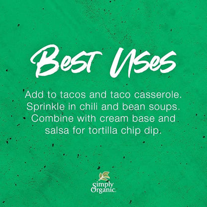 Simply Organic Southwest Taco Seasoning, Certified Organic | 1.13 oz | Pack of 3