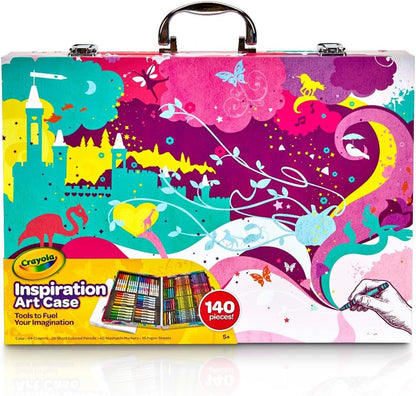 Crayola Inspiration Art Case Coloring Set - Tie-Dye (140ct), Art Supplies Set For Kids, Travel Drawing Kit, Gift for Girls & Boys, Ages 5+