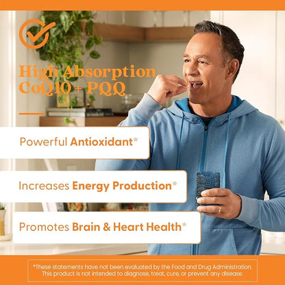 Doctor's Best High Absorption CoQ10 with PQQ Supplement, 60 Veg Capsules