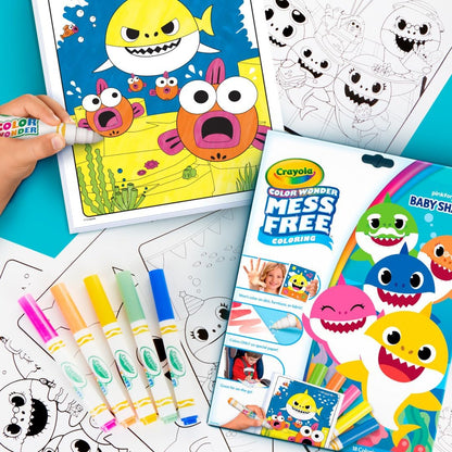 Crayola Baby Shark Color Wonder Pages, Mess Free Coloring for Toddlers, Coloring Activity, Travel Activities, Toddler Toys & Gifts, 3+