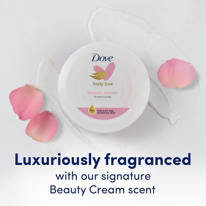 Dove Nourishing Body Care, Face, Hand, and Body Beauty Cream for Normal to Dry Skin Lotion for Women with 24-Hour Moisturization, 6-Pack, 5.07 Oz Each Jar