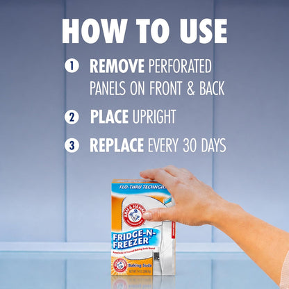 Arm & Hammer Baking Soda Fridge-n-Freezer Odor Absorber, Orange 14 oz, Pack of 24
