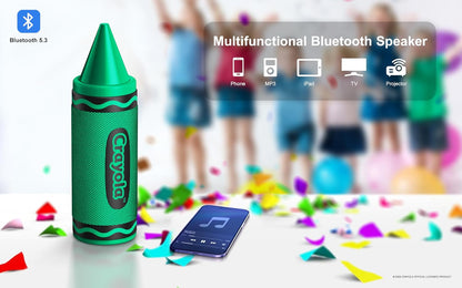 Crayola Kids Crayon Speakers Bluetooth, Portable Bluetooth Speakers | 20W Peak Power HD Sound, Mini Bluetooth Speaker Wireless with TWS Pairing BT 5.3, FM Radio Home/Party/Outdoor/Travel