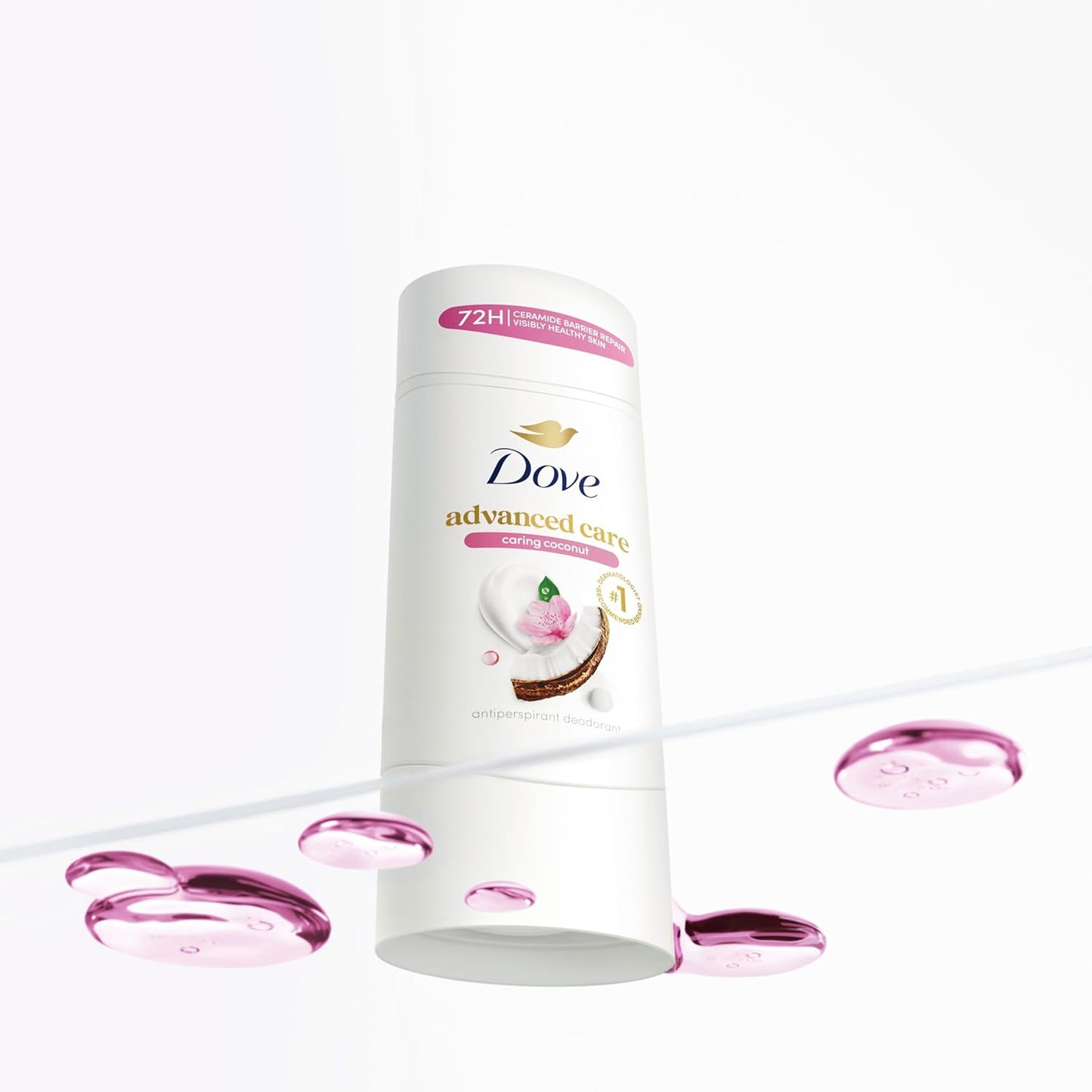 Dove Advanced Care Antiperspirant Caring Coconut, 2 Count Deodorant Stick for Women, for 48 Hour Protection And Soft And Comfortable Underarms, 2.6 oz