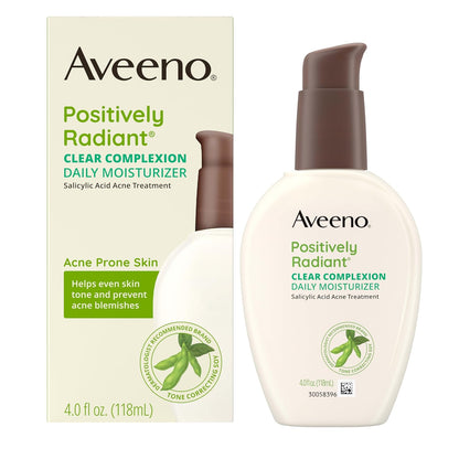 Aveeno Positively Radiant Clear Complexion Acne Face Moisturizer, 4 fl. oz
