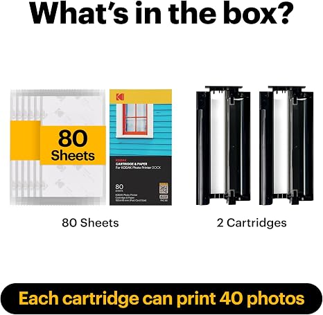 KODAK Dock 4x6” Cartridge Refill, 160 Sheets, Dock Plus & Dock Era