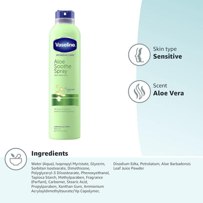Vaseline Intensive Care Aloe Soothe Spray, 6.5 Oz (Pack of 2)