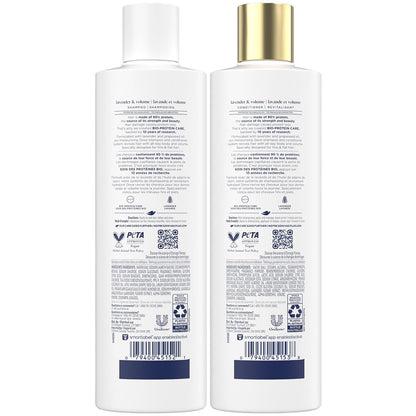 Dove Shampoo & Conditioner, Lavender & Volume Damage Therapy – Volumizing Hair Products for Women with Fine, Flat Hair, 12 Oz Ea