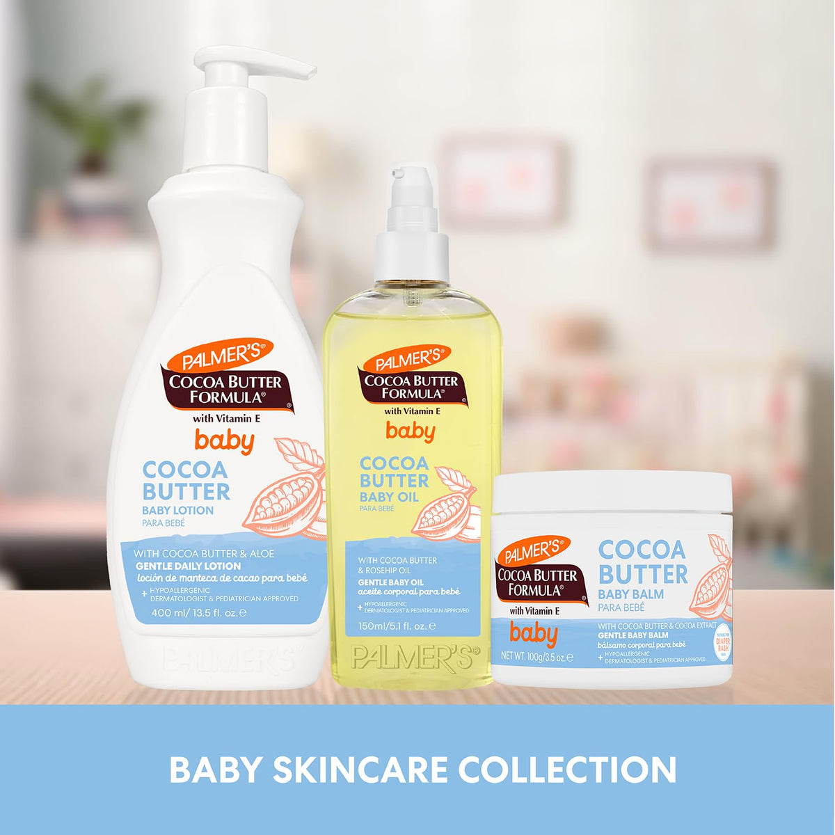 Palmer's Cocoa Butter Formula Gentle Baby Oil, 5.1 fl oz, Nourishing for Delicate Skin, Vitamin E Baby Essentials, (Pack of 2)
