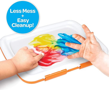 Crayola Mess Free Finger Painting Station – Washable Finger Paint for Toddlers, Spring Arts & Crafts Set, Sensory Activity, Travel Toy, Ages 1+