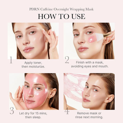 medicube Wrapping Mask PDRN Caffeine - Overnight Peel Off Facial Mask (Pack of 2)