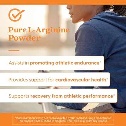 Doctor's BEST Pure L-Arginine Powder, Blood Flow Support, Vegan, 10.6 oz
