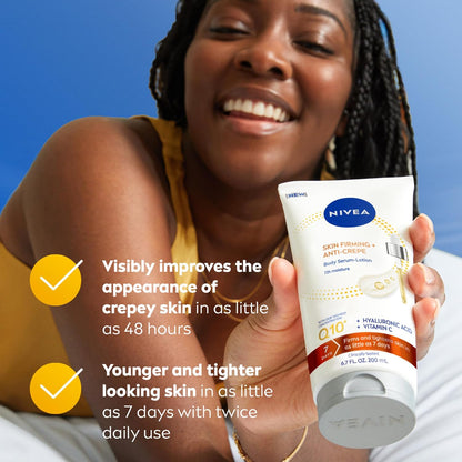 NIVEA Skin Firming & Anti Crepe Body Serum-Lotion with Q10, 6.7 Fl Oz (Pack of 12)