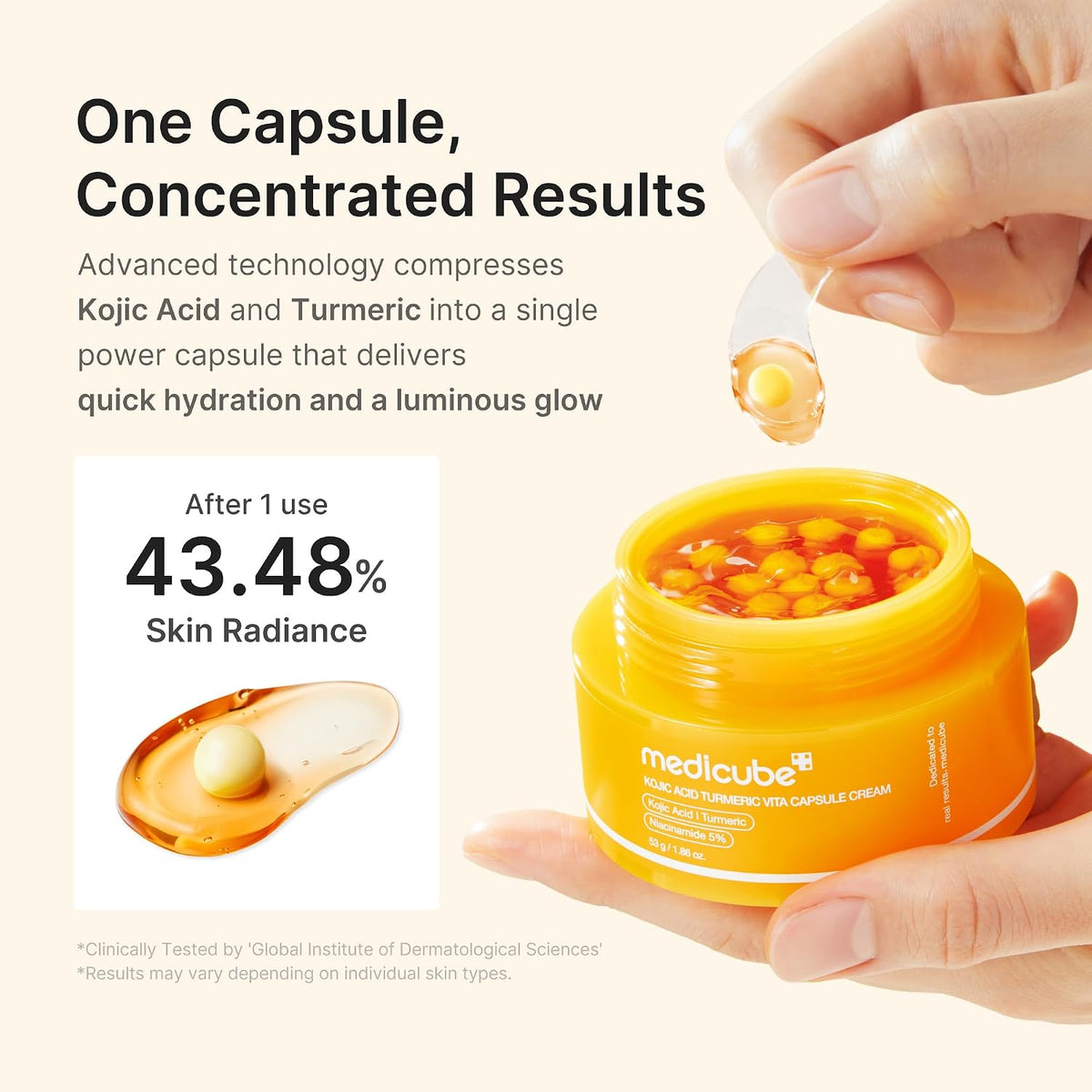 medicube Capsule Cream with Kojic Acid & Turmeric for Uneven Skin Tone