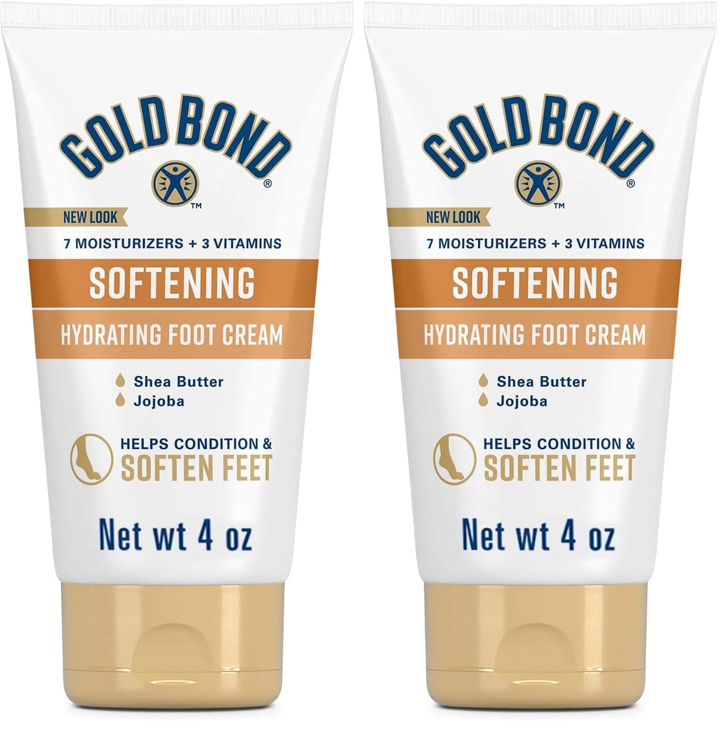 Gold Bond Softening Foot Cream, 4 Oz., Foot Lotion for Dry Feet (Pack of 2)