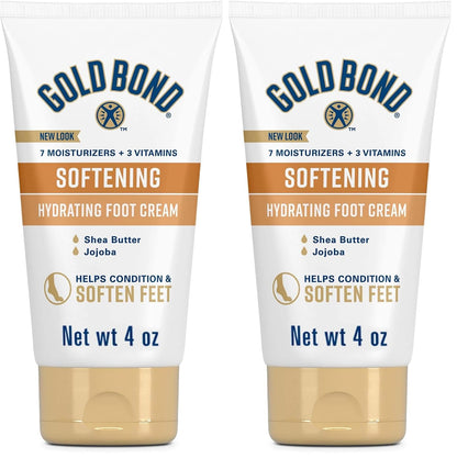 Gold Bond Softening Foot Cream, 4 Oz., Foot Lotion for Dry Feet (Pack of 2)