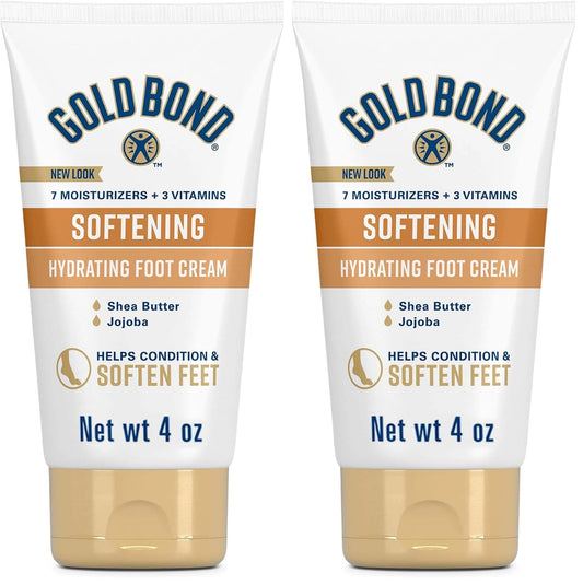 Gold Bond Softening Foot Cream, 4 Oz., Foot Lotion for Dry Feet (Pack of 2)