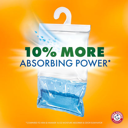 Arm & Hammer Essentials Hanging Moisture Absorber and Odor Eliminator, 17.5 oz., Linen Fresh, Moisture Absorbers for Closets, Laundry Rooms and Bedrooms, Long-Lasting Freshness (Pack of 12)