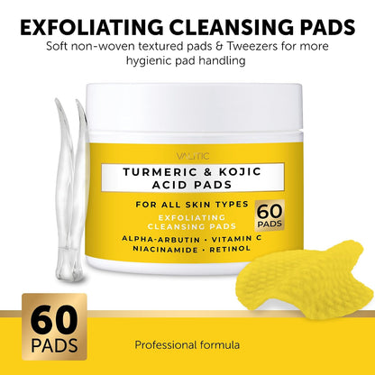 VALITIC Turmeric and Kojic Acid Cleansing Pads for Dark Spots 60 Units