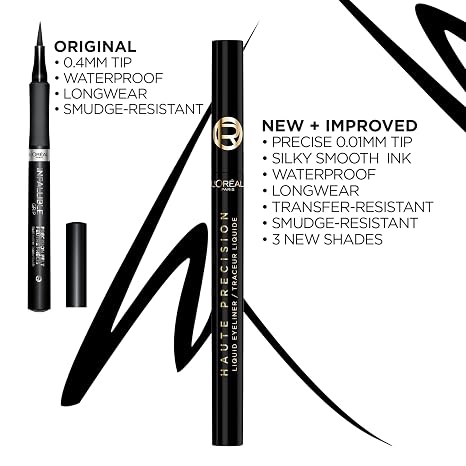 L'Oreal Paris Haute Precision Waterproof Liquid Eyeliner, Smudge-Proof Eye Liner with Micro-Tip, for up to 28HR Eye Makeup Wear, 040 Green Velvet