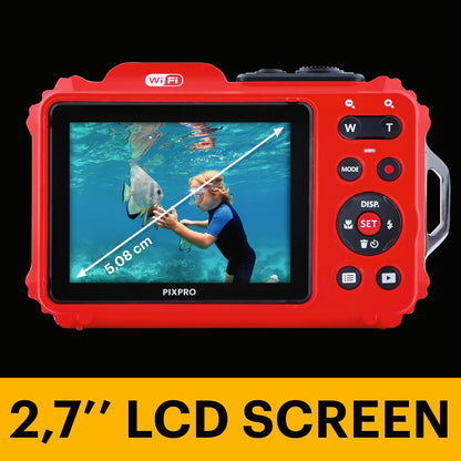 KODAK PIXPRO WPZ2 16MP Waterproof Digital Camera, 15m, 4X Zoom, Red