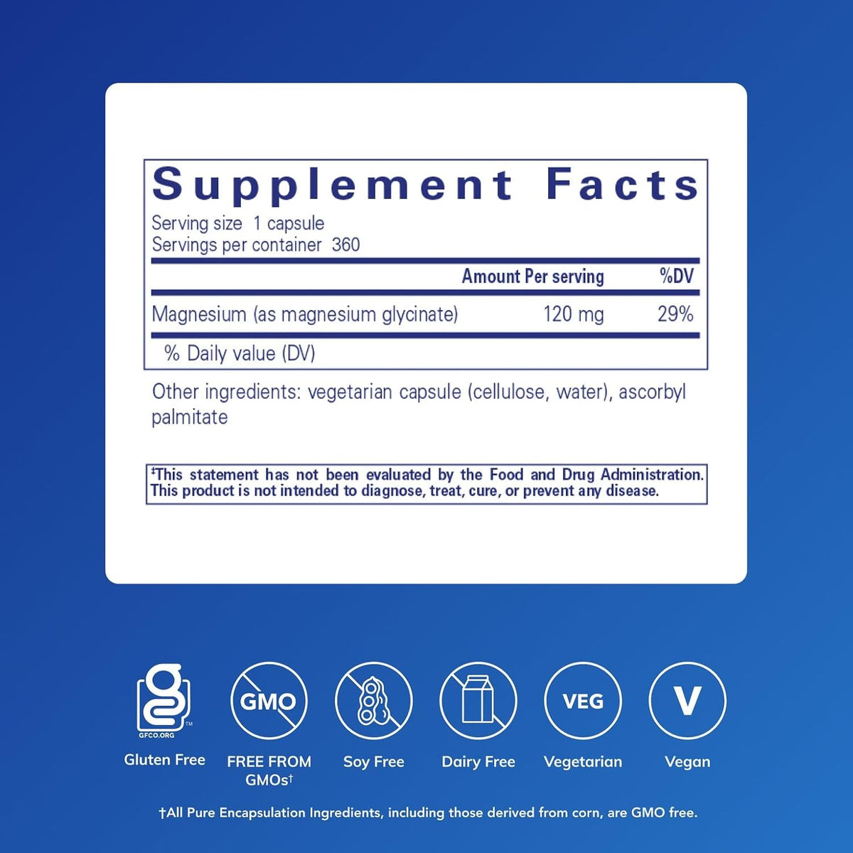 Pure Encapsulations Magnesium (Glycinate), 360 Capsules