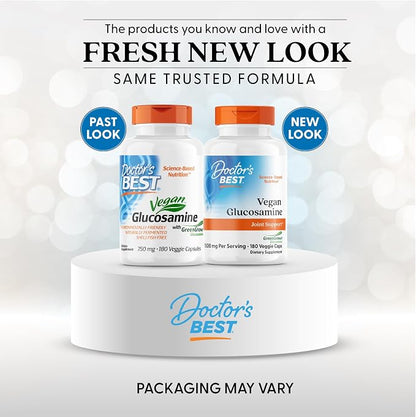 Doctor's Best Vegan Glucosamine Supplement, for Men & Women, 180 Veg Caps