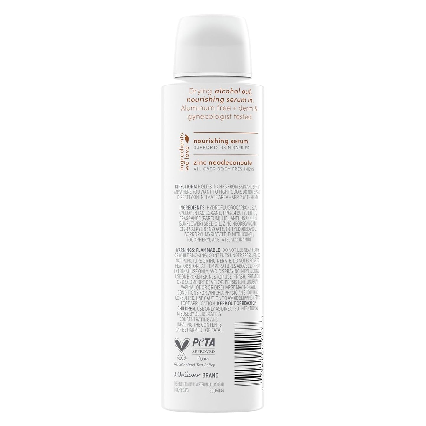 Dove Whole Body Deodorant Spray for Women, Alcohol Free, Scent: Coconut Vanilla, 4 oz